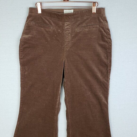 Anthropologie Pilcro Pants Pull-On Mid-Rise Velvet Retro Flare Jeans 70s size 28 - Picture 5 of 16